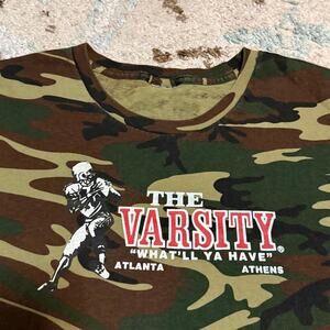 Vintage The Varsity Camo Shirt Size L/XL Athens Atlanta Restaurant Shirt